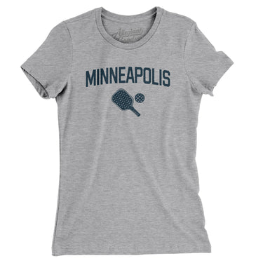 Minneapolis Pickleball Women's T-Shirt-Heather Grey-Allegiant Goods Co. Vintage Sports Apparel