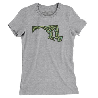 Maryland Golf Course Women's T-Shirt-Heather Grey-Allegiant Goods Co. Vintage Sports Apparel