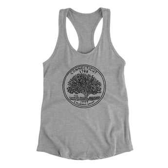 Connecticut State Quarter Women's Racerback Tank-Allegiant Goods Co. Vintage Sports Apparel