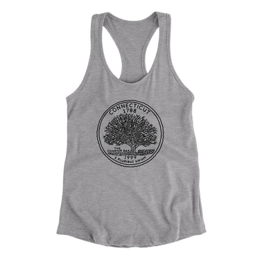 Connecticut State Quarter Women's Racerback Tank-Allegiant Goods Co. Vintage Sports Apparel