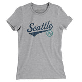 Seattle Vintage Script Women's T-Shirt-Heather Grey-Allegiant Goods Co. Vintage Sports Apparel