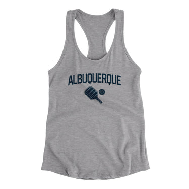 Albuquerque Pickleball Women's Racerback Tank-Heather Grey-Allegiant Goods Co. Vintage Sports Apparel