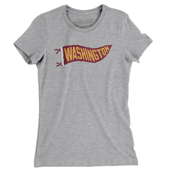 Washington Pennant Women's T-Shirt-Heather Grey-Allegiant Goods Co. Vintage Sports Apparel