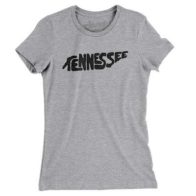 Tennessee State Shape Text Women's T-Shirt-Heather Grey-Allegiant Goods Co. Vintage Sports Apparel