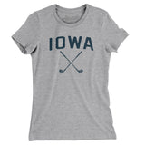 Iowa Golf Women's T-Shirt-Heather Grey-Allegiant Goods Co. Vintage Sports Apparel