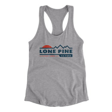 Lone Pine Mountain Sunset Women's Racerback Tank-Heather Grey-Allegiant Goods Co. Vintage Sports Apparel