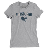 Pittsburgh Pickleball Women's T-Shirt-Heather Grey-Allegiant Goods Co. Vintage Sports Apparel