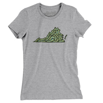 Virginia Golf Course Women's T-Shirt-Heather Grey-Allegiant Goods Co. Vintage Sports Apparel