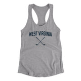 West Virginia Golf Women's Racerback Tank-Heather Grey-Allegiant Goods Co. Vintage Sports Apparel