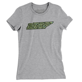 Tennessee Golf Course Map Women's T-Shirt-Heather Grey-Allegiant Goods Co. Vintage Sports Apparel