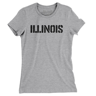Illinois Military Stencil Women's T-Shirt-Allegiant Goods Co. Vintage Sports Apparel