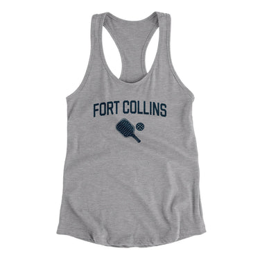 Fort Collins Pickleball Women's Racerback Tank-Heather Grey-Allegiant Goods Co. Vintage Sports Apparel