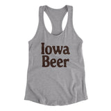 Iowa Beer Women's Racerback Tank-Heather Grey-Allegiant Goods Co. Vintage Sports Apparel