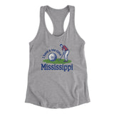 I Have A Tee Time In Mississippi Women's Racerback Tank-Heather Grey-Allegiant Goods Co. Vintage Sports Apparel