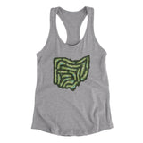 Ohio Golf Course Map Women's Racerback Tank-Heather Grey-Allegiant Goods Co. Vintage Sports Apparel