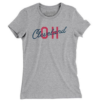 Cleveland Oh Overprinted Women's T-Shirt-Allegiant Goods Co. Vintage Sports Apparel