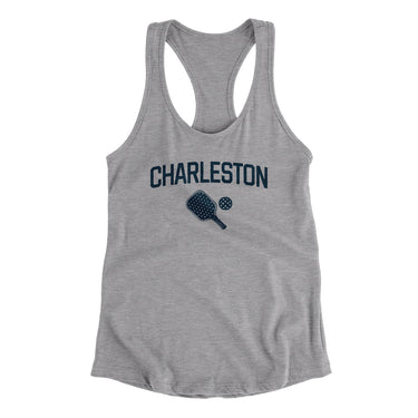 Charleston Pickleball Women's Racerback Tank-Heather Grey-Allegiant Goods Co. Vintage Sports Apparel