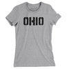 Ohio Military Stencil Women's T-Shirt-Heather Grey-Allegiant Goods Co. Vintage Sports Apparel