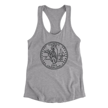 Illinois State Quarter Women's Racerback Tank-Allegiant Goods Co. Vintage Sports Apparel