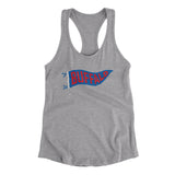 Buffalo Pennant Women's Racerback Tank-Heather Grey-Allegiant Goods Co. Vintage Sports Apparel