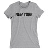 New York Military Stencil Women's T-Shirt-Heather Grey-Allegiant Goods Co. Vintage Sports Apparel