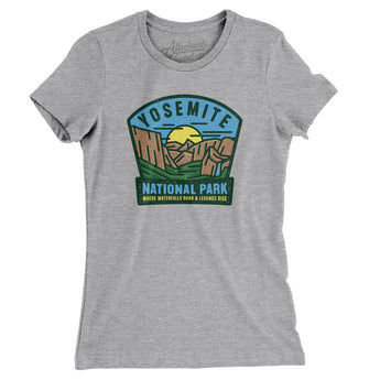 Yosemite National Park Badge Women's T-Shirt-Heather Grey-Allegiant Goods Co. Vintage Sports Apparel