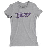Sacramento Pennant Women's T-Shirt-Heather Grey-Allegiant Goods Co. Vintage Sports Apparel