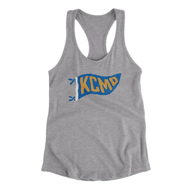Kcmo Pennant Women's Racerback Tank-Heather Grey-Allegiant Goods Co. Vintage Sports Apparel