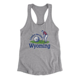 I Have A Tee Time In Wyoming Women's Racerback Tank-Heather Grey-Allegiant Goods Co. Vintage Sports Apparel