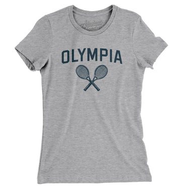 Olympia Tennis Women's T-Shirt-Heather Grey-Allegiant Goods Co. Vintage Sports Apparel