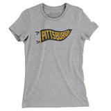 Pittsburgh Pennant Women's T-Shirt-Heather Grey-Allegiant Goods Co. Vintage Sports Apparel