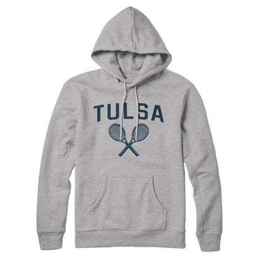 Tulsa Tennis Hoodie-Heather Grey-Allegiant Goods Co. Vintage Sports Apparel