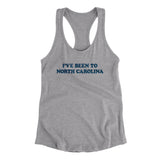 I've Been To North Carolina Women's Racerback Tank-Heather Grey-Allegiant Goods Co. Vintage Sports Apparel
