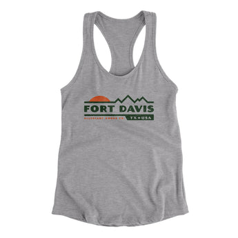 Fort Davis Mountain Sunset Women's Racerback Tank-Heather Grey-Allegiant Goods Co. Vintage Sports Apparel