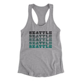 Seattle Repeat Women's Racerback Tank-Heather Grey-Allegiant Goods Co. Vintage Sports Apparel