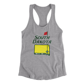 South Dakota Golf Women's Racerback Tank-Heather Grey-Allegiant Goods Co. Vintage Sports Apparel