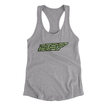 Tennessee Golf Course Map Women's Racerback Tank-Heather Grey-Allegiant Goods Co. Vintage Sports Apparel
