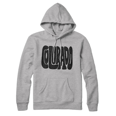 Colorado State Shape Text Hoodie-Heather Grey-Allegiant Goods Co. Vintage Sports Apparel