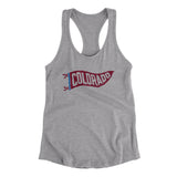 Colorado Pennant Women's Racerback Tank-Heather Grey-Allegiant Goods Co. Vintage Sports Apparel
