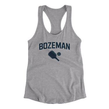 Bozeman Pickleball Women's Racerback Tank-Heather Grey-Allegiant Goods Co. Vintage Sports Apparel