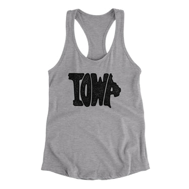 Iowa State Shape Text Women's Racerback Tank-Allegiant Goods Co. Vintage Sports Apparel