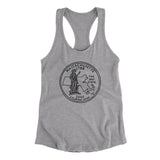 Massachusetts State Quarter Women's Racerback Tank-Heather Grey-Allegiant Goods Co. Vintage Sports Apparel