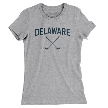 Delaware Golf Women's T-Shirt-Heather Grey-Allegiant Goods Co. Vintage Sports Apparel