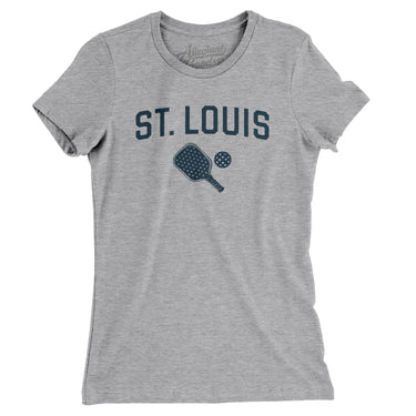 St. Louis Pickleball Women's T-Shirt-Heather Grey-Allegiant Goods Co. Vintage Sports Apparel