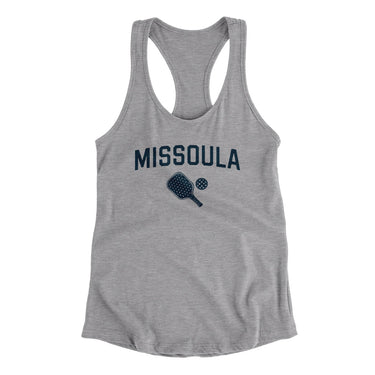 Missoula Pickleball Women's Racerback Tank-Heather Grey-Allegiant Goods Co. Vintage Sports Apparel