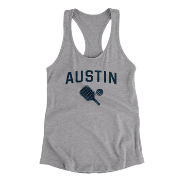 Austin Pickleball Women's Racerback Tank-Heather Grey-Allegiant Goods Co. Vintage Sports Apparel