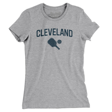 Cleveland Pickleball Women's T-Shirt-Heather Grey-Allegiant Goods Co. Vintage Sports Apparel