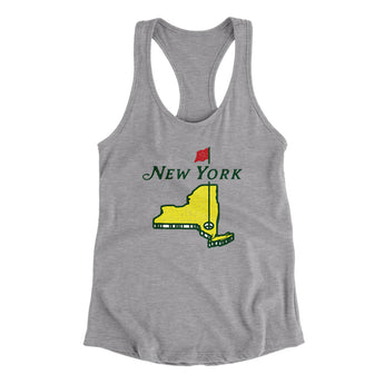 New York Golf Women's Racerback Tank-Heather Grey-Allegiant Goods Co. Vintage Sports Apparel