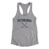 Pittsburgh Golf Women's Racerback Tank-Heather Grey-Allegiant Goods Co. Vintage Sports Apparel