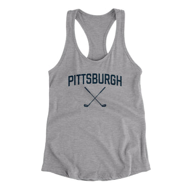 Pittsburgh Golf Women's Racerback Tank-Heather Grey-Allegiant Goods Co. Vintage Sports Apparel
